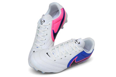 Nike Tiempo Ligera Pro FG Firm Ground Soccer Cleats - White/Royal Blue/Hyper Pink