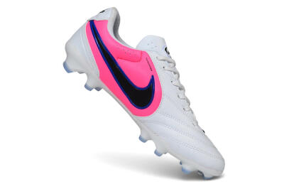 Nike Tiempo Ligera Pro FG Firm Ground Soccer Cleats - White/Royal Blue/Hyper Pink