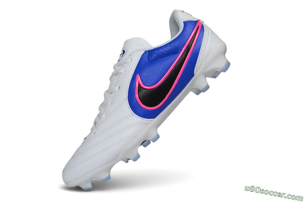 Nike Tiempo Ligera Pro FG Firm Ground Soccer Cleats - White/Royal Blue/Hyper Pink 5