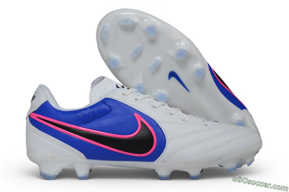 Nike Tiempo Ligera Pro FG Firm Ground Soccer Cleats - White/Royal Blue/Hyper Pink 1