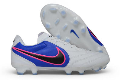 Nike Tiempo Ligera Pro FG Firm Ground Soccer Cleats - White/Royal Blue/Hyper Pink