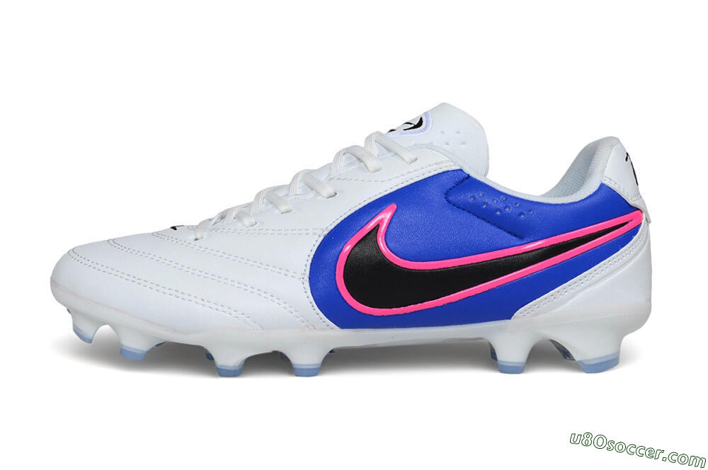 Nike Tiempo Ligera Pro FG Firm Ground Soccer Cleats - White/Royal Blue/Hyper Pink 2