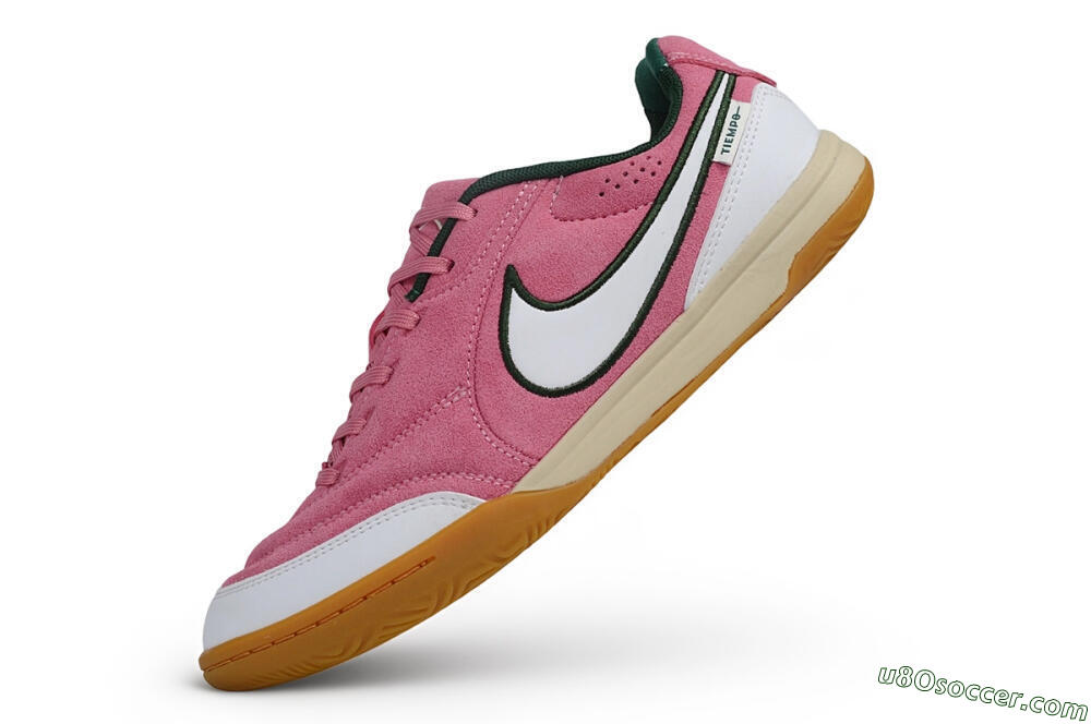 Nike Tiempo Legend SE IC Indoor & Futsal Soccer Shoes - Pink/Berry Pink/Forest Green 5