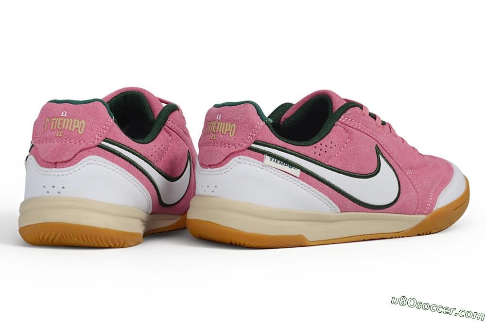 Nike Tiempo Legend SE IC Indoor & Futsal Soccer Shoes - Pink/Berry Pink/Forest Green 6