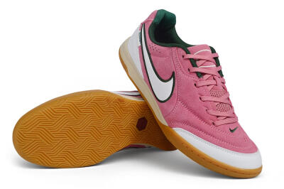 Nike Tiempo Legend SE IC Indoor & Futsal Soccer Shoes - Pink/Berry Pink/Forest Green