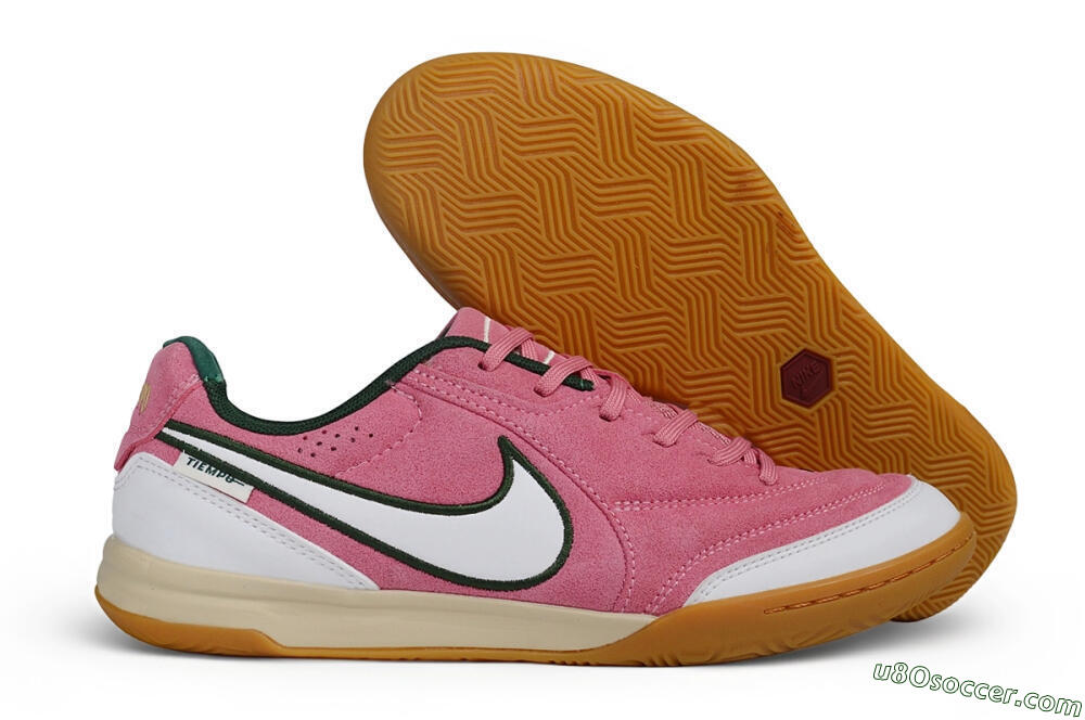 Nike Tiempo Legend SE IC Indoor & Futsal Soccer Shoes - Pink/Berry Pink/Forest Green 1