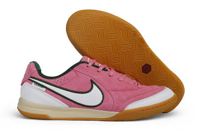 Nike Tiempo Legend SE IC Indoor & Futsal Soccer Shoes - Pink/Berry Pink/Forest Green