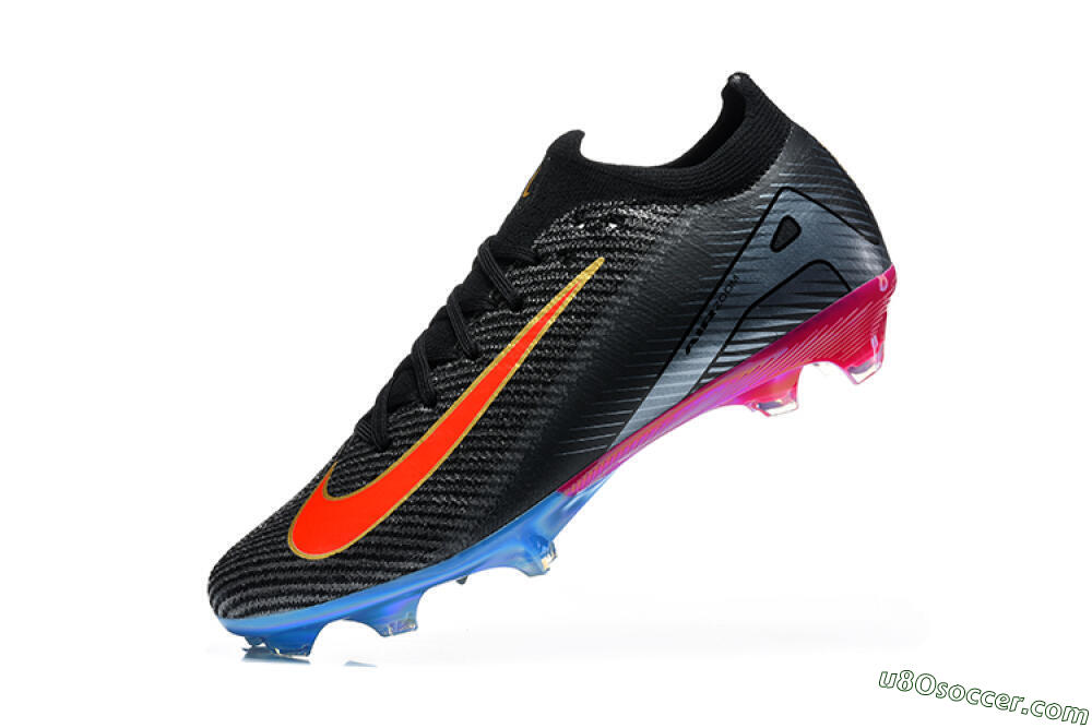 Nike Air Zoom Mercurial Vapor 16 Elite FG Firm Ground Soccer Cleats - Black/Black/Multicolor 8