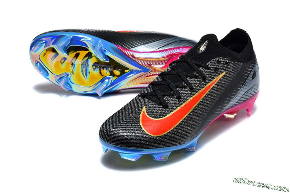 Nike Air Zoom Mercurial Vapor 16 Elite FG Firm Ground Soccer Cleats - Black/Black/Multicolor 3