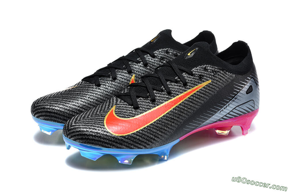 Nike Air Zoom Mercurial Vapor 16 Elite FG Firm Ground Soccer Cleats - Black/Black/Multicolor 5