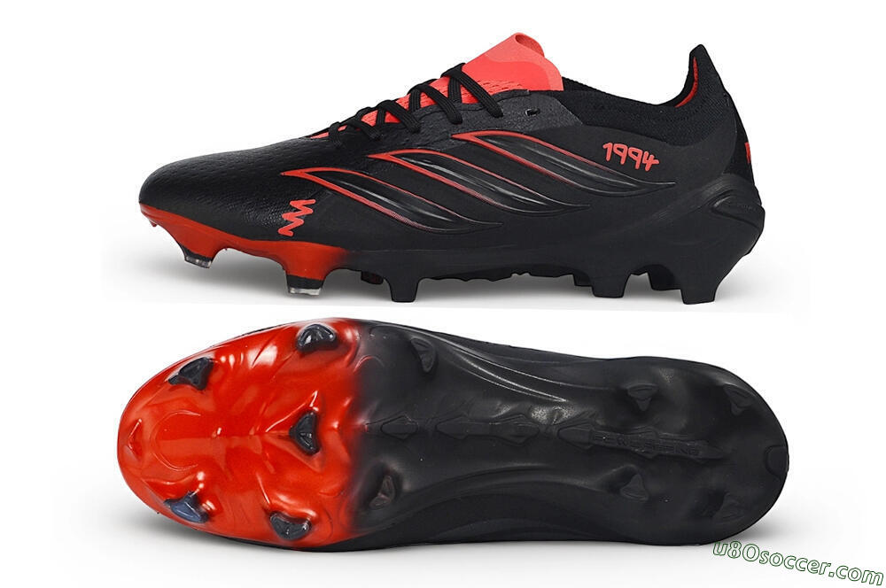Adidas Predator 26 Elite 1994 FG Firm Ground Soccer Cleats - Black/Core Black/Solar Red 0
