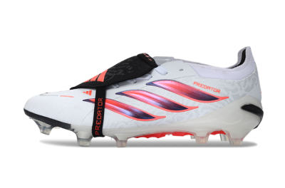 Adidas Predator 26 Elite Fold-Over Tongue FG Firm Ground Soccer Cleats - White/Solar Red/Core Black