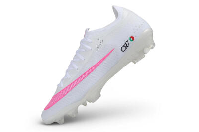 CR7 x Nike Air Zoom Mercurial Vapor 17 Elite FG Firm Ground Soccer Cleats - White/White/Pink Blast