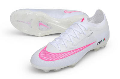 CR7 x Nike Air Zoom Mercurial Vapor 17 Elite FG Firm Ground Soccer Cleats - White/White/Pink Blast