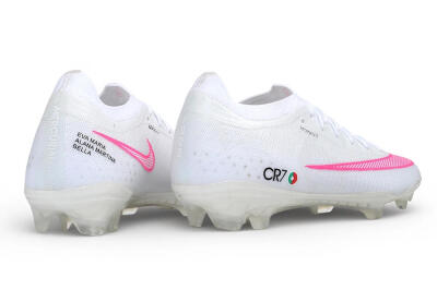 CR7 x Nike Air Zoom Mercurial Vapor 17 Elite FG Firm Ground Soccer Cleats - White/White/Pink Blast