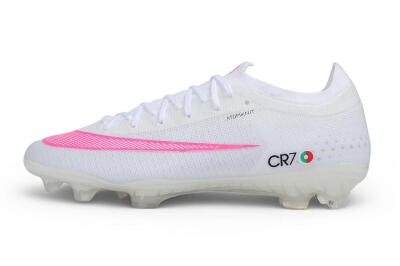 CR7 x Nike Air Zoom Mercurial Vapor 17 Elite FG Firm Ground Soccer Cleats - White/White/Pink Blast