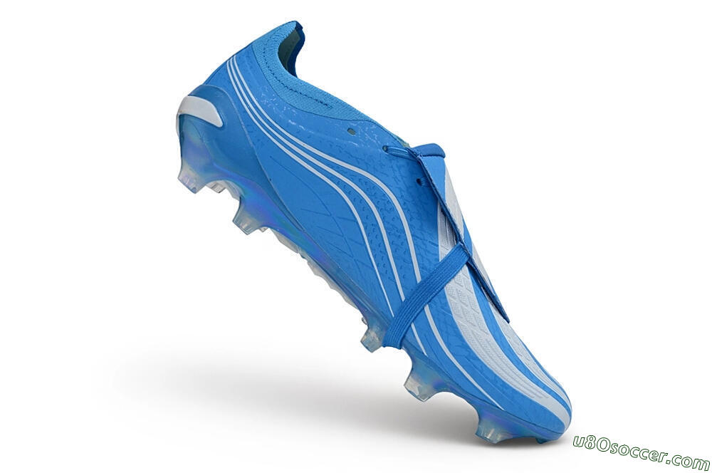 Adidas Predator 26 Elite Fold-Over Tongue FG Firm Ground Soccer Cleats - Blue/Lucid Blue/Silver Metallic 4