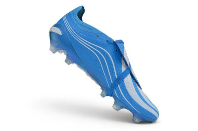 Adidas Predator 26 Elite Fold-Over Tongue FG Firm Ground Soccer Cleats - Blue/Lucid Blue/Silver Metallic