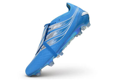 Adidas Predator 26 Elite Fold-Over Tongue FG Firm Ground Soccer Cleats - Blue/Lucid Blue/Silver Metallic