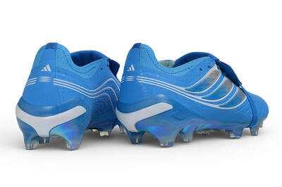 Adidas Predator 26 Elite Fold-Over Tongue FG Firm Ground Soccer Cleats - Blue/Lucid Blue/Silver Metallic