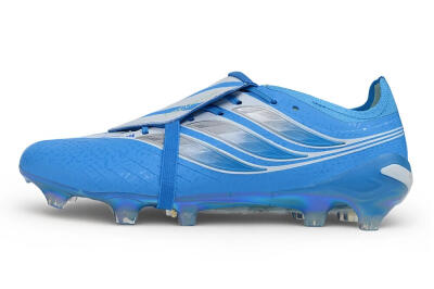 Adidas Predator 26 Elite Fold-Over Tongue FG Firm Ground Soccer Cleats - Blue/Lucid Blue/Silver Metallic
