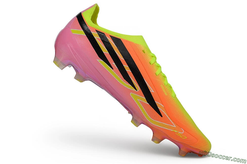 Adidas F50 Hyperfast Elite Laceless FG Firm Ground Soccer Cleats - Orange/Solar Yellow/Lucid Pink 4