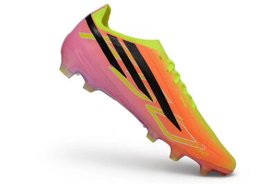 Adidas F50 Hyperfast Elite Laceless FG Firm Ground Soccer Cleats - Orange/Solar Yellow/Lucid Pink