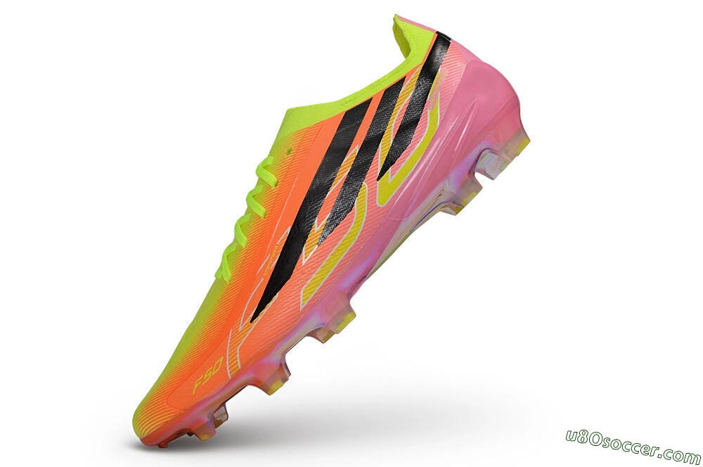 Adidas F50 Hyperfast Elite Laceless FG Firm Ground Soccer Cleats - Orange/Solar Yellow/Lucid Pink 5
