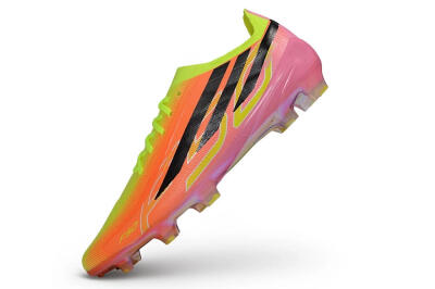 Adidas F50 Hyperfast Elite Laceless FG Firm Ground Soccer Cleats - Orange/Solar Yellow/Lucid Pink