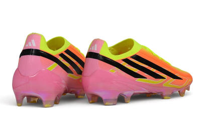 Adidas F50 Hyperfast Elite Laceless FG Firm Ground Soccer Cleats - Orange/Solar Yellow/Lucid Pink