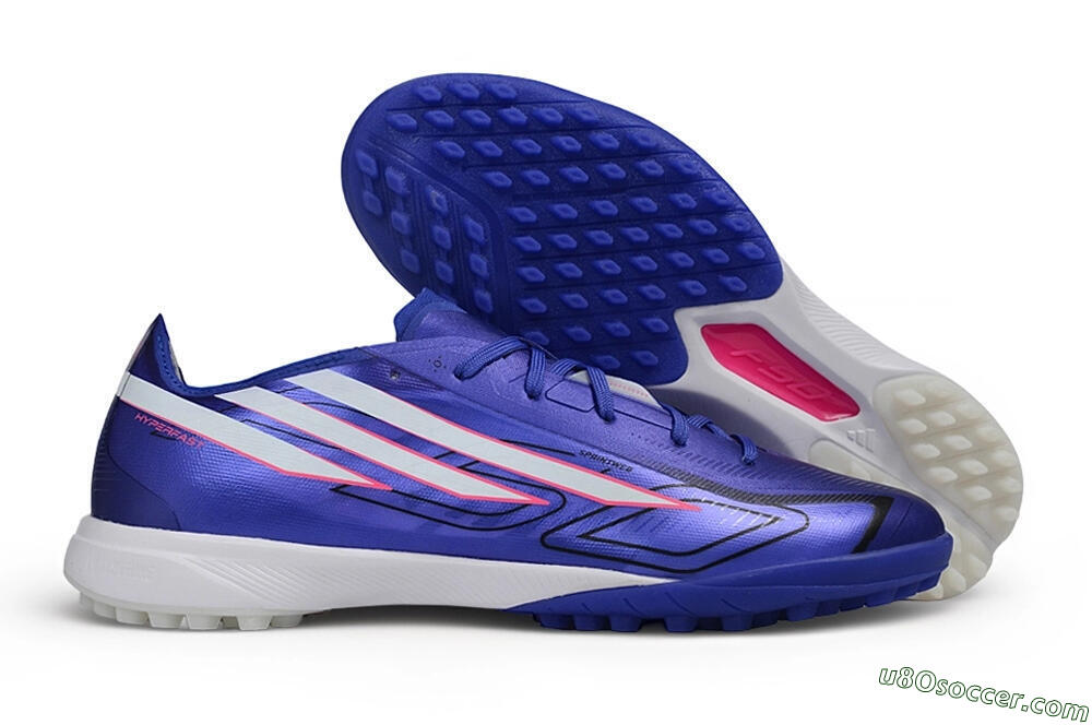 Adidas F50 Hyperfast League TF Artificial Turf Soccer Shoes - Blue/Royal Blue/Lucid Pink 1