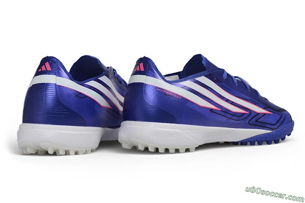 Adidas F50 Hyperfast League TF Artificial Turf Soccer Shoes - Blue/Royal Blue/Lucid Pink 6