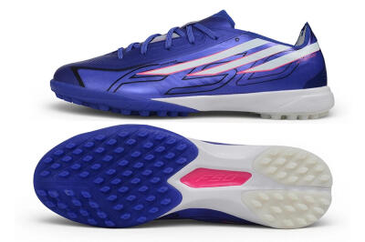 Adidas F50 Hyperfast League TF Artificial Turf Soccer Shoes - Blue/Royal Blue/Lucid Pink