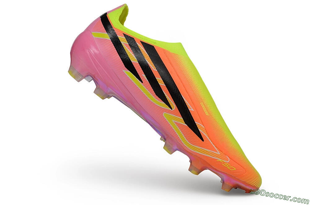 Adidas F50 Hyperfast Elite Laceless FG Firm Ground Soccer Cleats - Orange/Solar Yellow/Lucid Pink 4