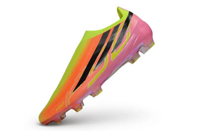 Adidas F50 Hyperfast Elite Laceless FG Firm Ground Soccer Cleats - Orange/Solar Yellow/Lucid Pink