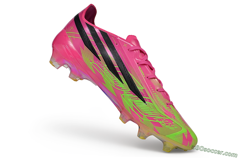 Adidas F50 Hyperfast Elite FG Firm Ground Soccer Cleats - Pink/Lucid Pink/Solar Yellow 5