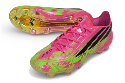 Adidas F50 Hyperfast Elite FG Firm Ground Soccer Cleats - Pink/Lucid Pink/Solar Yellow