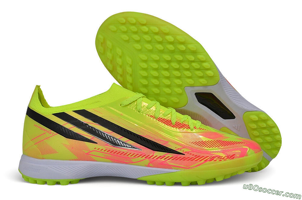 Adidas F50 Hyperfast Elite TF Artificial Turf Soccer Shoes - Yellow/Solar Yellow/Lucid Pink 1