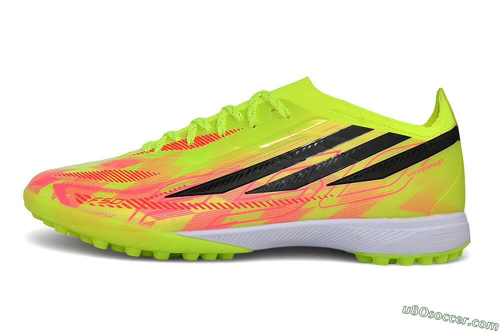 Adidas F50 Hyperfast Elite TF Artificial Turf Soccer Shoes - Yellow/Solar Yellow/Lucid Pink 2