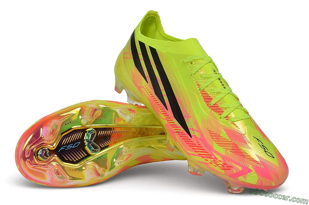 Adidas F50 Hyperfast Elite FG Firm Ground Soccer Cleats - Yellow/Solar Yellow/Lucid Pink 4