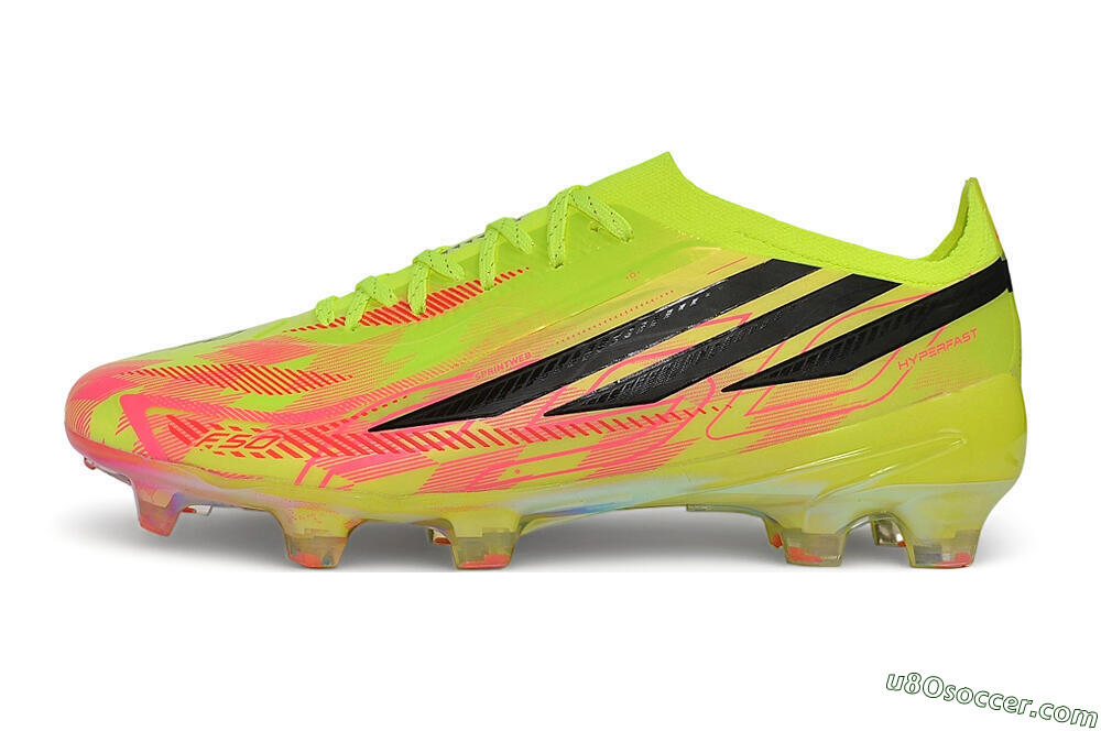 Adidas F50 Hyperfast Elite FG Firm Ground Soccer Cleats - Yellow/Solar Yellow/Lucid Pink 2