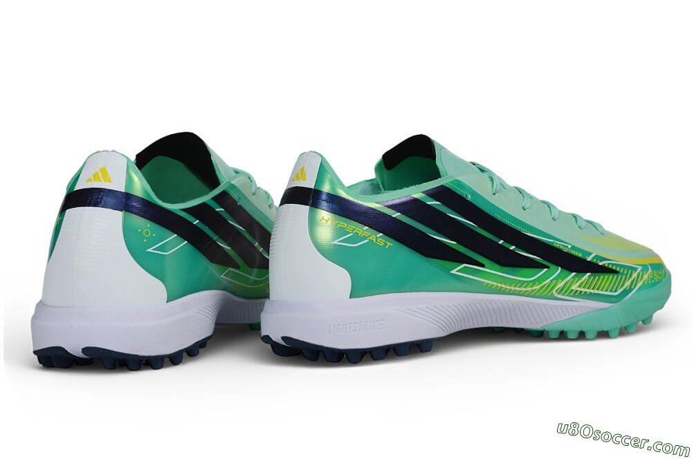 Adidas F50 Hyperfast Pro TF Artificial Turf Soccer Shoes - Green/Mint/Navy 6