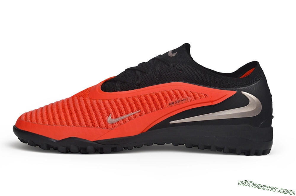 Nike Phantom 6 Elite Low TF Artificial Turf Soccer Shoes - Red/Bright Crimson/Black 2