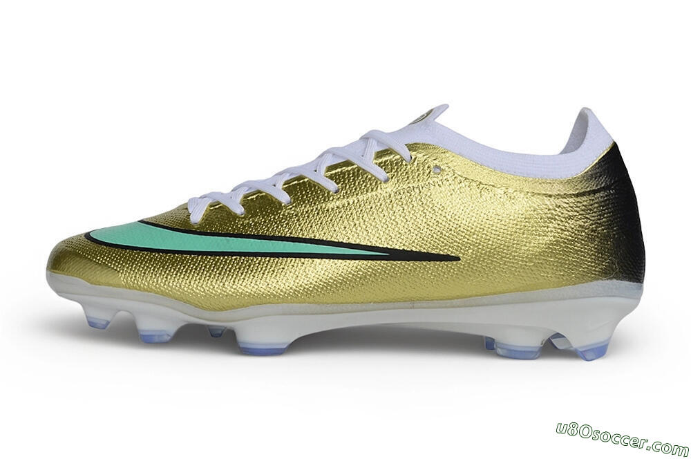 Nike Air Zoom Mercurial Vapor 17 Elite FG Firm Ground Soccer Cleats - Gold/Metallic Gold/Mint Green 2