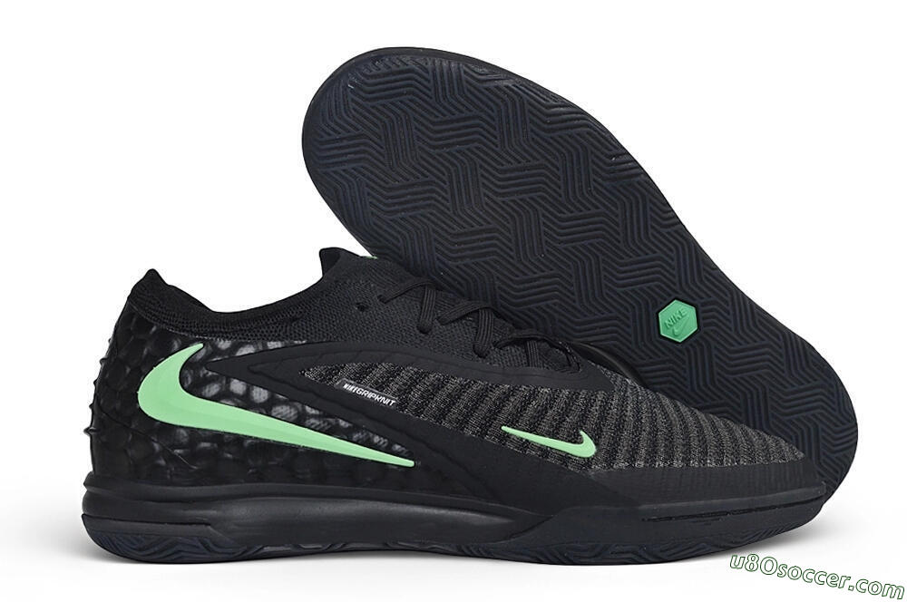 Nike Phantom 6 Elite Low IC Indoor & Futsal Soccer Shoes - Black/Black/Mint 1