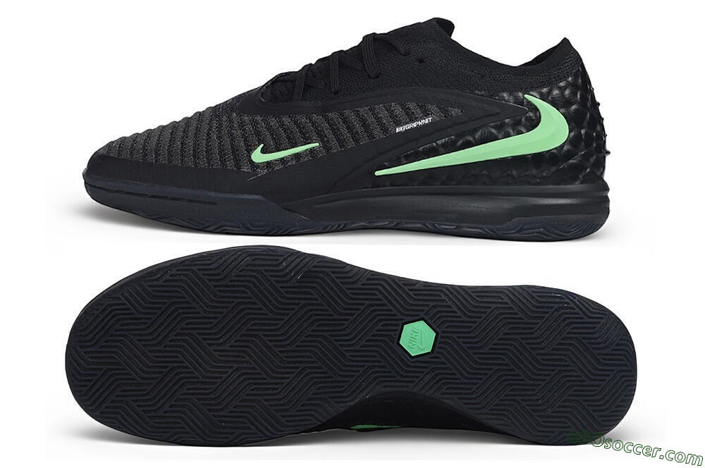 Nike Phantom 6 Elite Low IC Indoor & Futsal Soccer Shoes - Black/Black/Mint 0