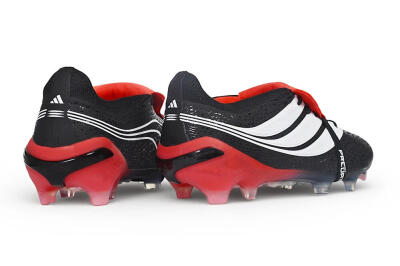 Adidas Predator 26 Elite Fold-Over Tongue FG Firm Ground Soccer Cleats - Black/Core Black/Solar Red