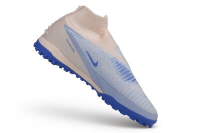 Nike Phantom 6 Elite High TF Artificial Turf Soccer Shoes - Blue/Baltic Blue/Peach Cream