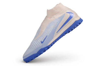 Nike Phantom 6 Elite High TF Artificial Turf Soccer Shoes - Blue/Baltic Blue/Peach Cream