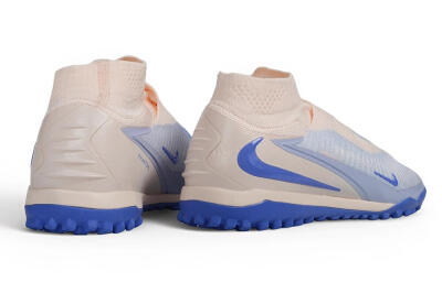 Nike Phantom 6 Elite High TF Artificial Turf Soccer Shoes - Blue/Baltic Blue/Peach Cream